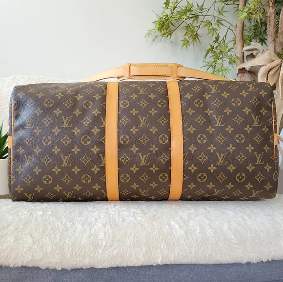 BEAUTIFUL ❤Authentic LV Keepall 55 Bandouliere w/ Strap Travel Bag Monogram - Picture 13 of 16